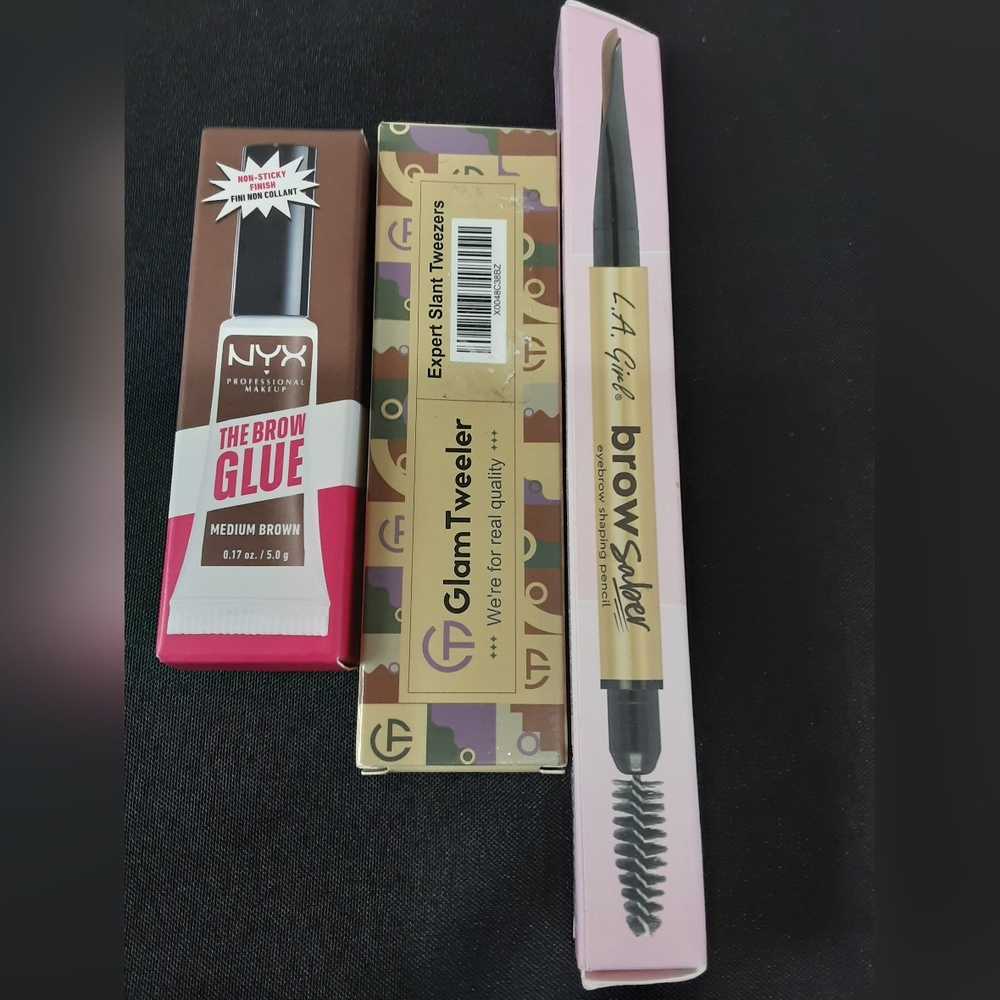 BROW BUNDLE Brow Glue - Slant Tweezers - Brow Shaping Pencil M245